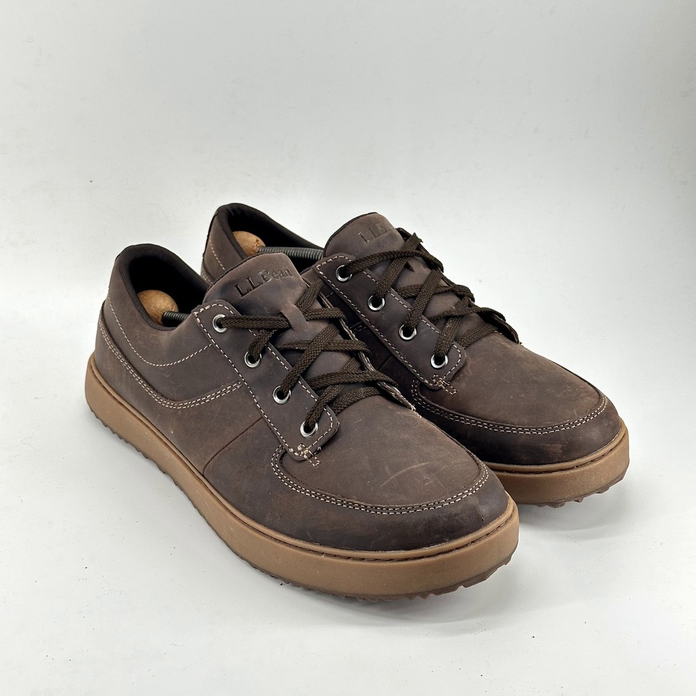LL Bean Mountainside Oxford Mens 11.5 Brown Leather Low Top Shoes Sneakers